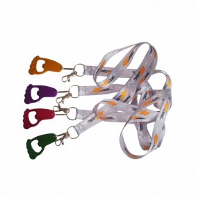 Schlüsselbänder Lanyards mit Flaschenöffner als Werbear...