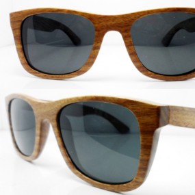 Sonnenbrille mit Holzgestell mit Logodruck als Werbeart...