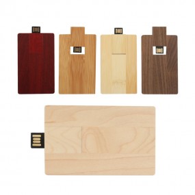 Holz USB Stick Karte  mit eigenem Logo als Werbeartikel...