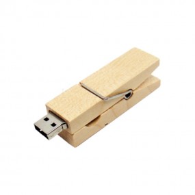 Holzklammern USB Stick mit eigenem Logo als Werbeartike...