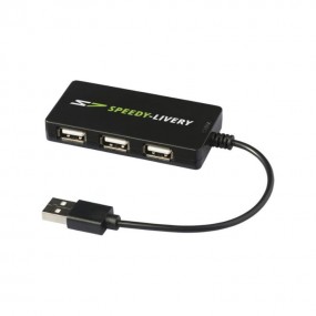 USB Hub 4 Ports individuell mit Logodruck als Werbearti...